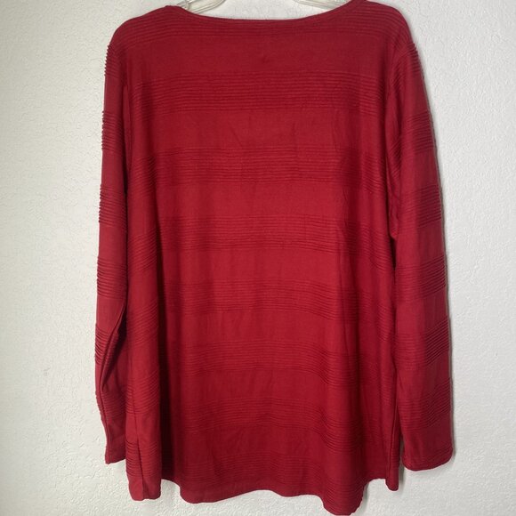 LuLaRoe Simply Comfortable Top Womens 3XL Red Long Sleeve Pullover‎ Sweater - Picture 4 of 9